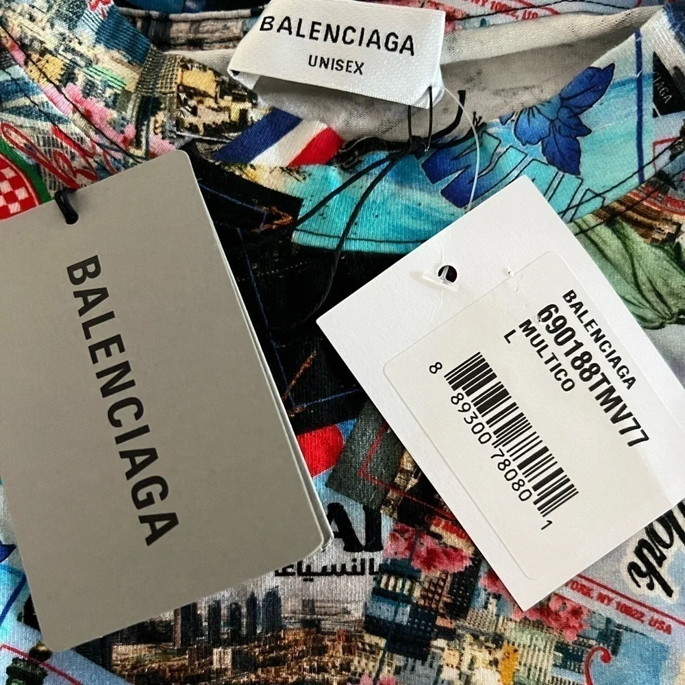 BALENCIAGA Long Sleeve All Over Cities Stretch Top - Picture 4 of 11